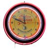 Image 1 : Motorcycle clock, Indian Motocycles-Authorized Dealer, 2-color neon, contemporary, Exc cond, 20"Dia.
