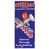 Image 1 : Hardware store sign, Eveready Flashlights & Batteries, 5-color porcelain w/blue background, great gr