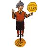 Image 1 : Automobilia, School Patrol stop sign, diecut metal on cast iron base, very unusual, VG+/Exc cond w/m