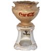 Image 1 : Coca-Cola syrup dispenser, The Wheeling Pottery Co. stamped on bottom of bowl & base, c.1896, no lid