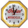 Image 1 : Motorcycle neon clock, Indian, mfgd by Neon Products Inc., prof restored, Exc cond, 18.5"H x 18.5"W 