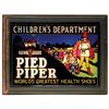 Image 1 : Shoe store light-up sign, Pied Piper "World's Greatest Health Shoes", 2-sided hanging reverse paint 