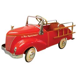 Child's pedal fire truck, '39 Ford, wood seats & foot step in rear, prof restored, Exc cond, 20"H x 