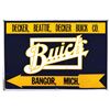 Image 1 : Automobilia, sign, Buick w/arrow pointing the way to Decker Buick Co.-Bangor, Mich., embossed metal 