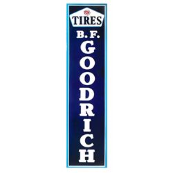 Automobilia, sign, B.F. Goodrich Tires, 5-color porcelain, Exc cond, 71"H x 17"W.