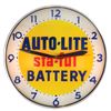 Image 1 : Petroliana, clock, Auto-Lite Battery, round light-up w/convex outer lens, mfgd by Lackner, Near-Mint