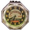 Image 1 : Petroliana, motion clock, Sovereign Motor Oil, octagonal metal case w/reverse on glass mirrored edge