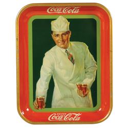 Coca-Cola serving tray, 1928, Soda Jerk, American Art Works-Coshocton, O., Exc cond w/minor edge wea