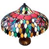 Image 2 : Lighting, stained glass table lamp, Handel, marked shade w/Handel tag, stunning floral in greens, go