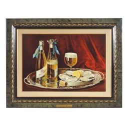 Breweriana, sign, Pabst Blue Ribbon, litho on self-framed metal by H.D. Beach, Co.-Coshocton, O., c.