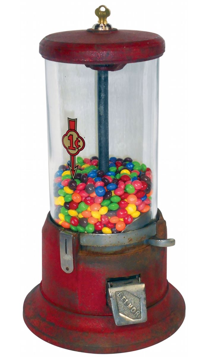 Coinoperated peanut/candy machine, Selmor, mfgd by Great States Mfg Co