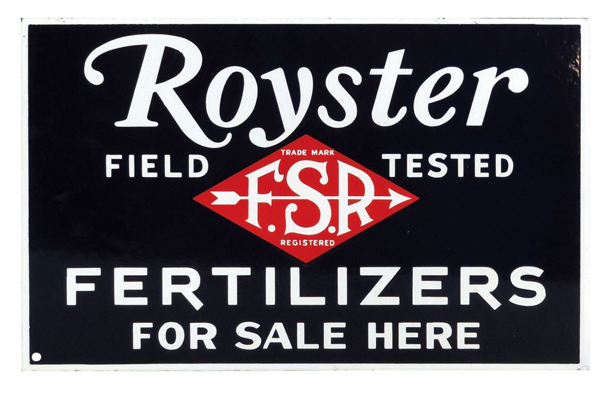 Fertilizer sign, Royster Fertilizers For Sale Here, 2-sided porcelain ...
