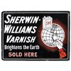 Image 2 : Paint sign, Sherwin-Williams Paints, "Cover the Earth," & Varnish "Brightens the Earth" 2-sided porc