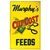 Image 1 : Feed sign, Murphy's Cut-Cost Feeds, 3-color, self-framed embossed metal, Good/VG cond w/nice graphic