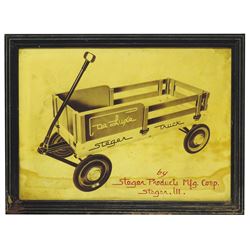 Truck sign, DeLuxe Steger Truck, mfgd by Steger Products Mfg. Corp.-Steger, Ill, heavy cdbd in wood 