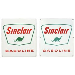 Petroliana, pump plates (2), Sinclair Gasoline, 1 orig & 1 contemporary & marked on back, porcelain,