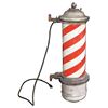Image 1 : Barber shop pole, porcelain w/metal drum, no glass or globe, o/wise VG untested cond w/mounting brac