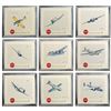 Image 1 : Coca-Cola airplane signs (9), cdbd lithos, c.1940's, some marked "Snyder & Black Inc.-NY", Good to V