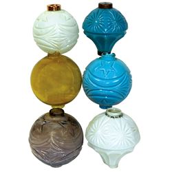 Lightning rod balls (6), 3 Moon & Stars (blue, white, purple), 2 Hawkeye (blue & white), 1 plain amb