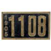 Image 1 : Automobilia, license plate, Rare 1905 City of Chicago pre-state 4-digit 1108, first year of this des
