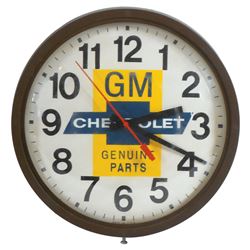 Automobilia, clock, Chevrolet GM Genuine Parts, made by Westclox-Norcross, GA, plastic frame w/paper