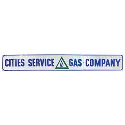 Petroliana, sign, Cities Service Gas Company, 3-color porcelain in 2 pieces w/break between "Gas" &