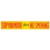 Image 1 : Petroliana, sign, Stop Your Motor Please No Smoking, 2-sided porcelain in Shell colors,