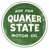 Image 1 : Petroliana, sign, Quaker State Motor Oil, Quaker State Oil Refining Corp, embossed metal, convex, Ne