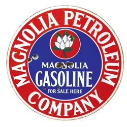 Petroliana, sign, Magnolia Petroleum Company Gasoline For Sale Here, 2-sided porcelain, a pre-Socony