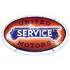 Image 1 : Automobilia, sign, United Motors, neon & porcelain w/great automobile graphics, a very desirable sig