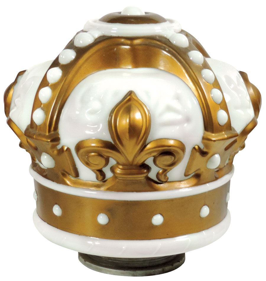 Petroliana, gasoline globe, Standard Oil Gold Crown, embossed milk