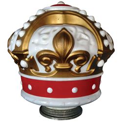 Petroliana, gasoline globe, Standard Oil, embossed milk glass, Rare Red & Gold crown, orig paint & m