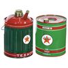 Image 1 : Petroliana, cans (2), prof restored w/Texaco motif,  Exc cond, 8"H & 10.5"H.