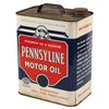 Image 1 : Petroliana, oil can, Pennsyline Motor Oil 2-gal, can reads "Staunch as a Quaker" with Quaker graphic