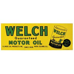 Petroliana, sign, Welch Guaranteed Motor Oil, Illinois Oil Products Inc.-Rock Island, IL, since 190