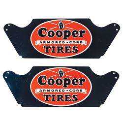 Automobilia, tire display, Cooper Tire Armored-Cord tires, 2-pc metal display, new-old-stock, Exc co