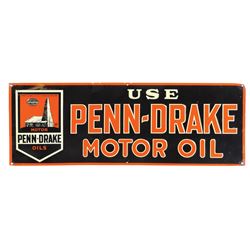 Petroliana, sign, Penn-Drake Motor Oil, embossed metal by the H. L. Moore Co., Cochranton, PA, graph