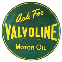 Petroliana, sign, Valvoline Motor Oil, 2-sided metal, mfg by A-M Sign Co., c.1958, both sides Good+