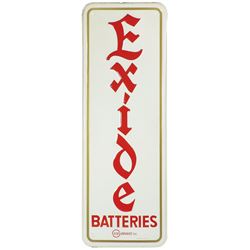 Automobilia, sign, Exide Batteries, ESB Brands Inc, mfgd by Stout Sign Co.-St. Louis, MO, self-frame