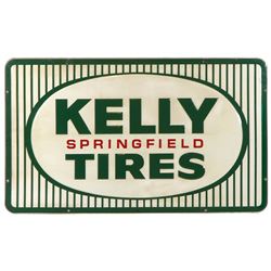 Automobilia, sign, Kelly Springfield Tires, 2 signs back to back, self-framed embossed metal, mfgd b