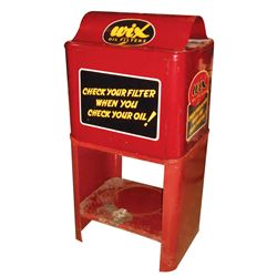 Automobilia, display cabinet, Wix Oil Filters, metal w/adv on all sides, VG cond, 47"H x 22"W x 17"D