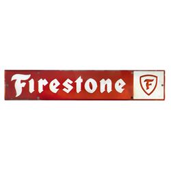 Automobilia, sign, Firestone, 2 back-to-back self-framed embossed metal signs, marked Grace-Brite