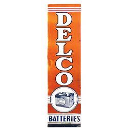Automobilia, sign, Delco Batteries, metal w/battery graphic, marked Donasco 5-54, a nice large sign