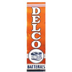 Automobilia, sign, Delco Batteries, metal w/battery graphic, marked Donasco 5-54, a nice large sign 