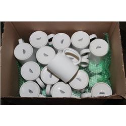 BOX OF COFFEE MUGS