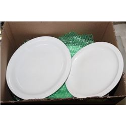 BOX OF LARGE OVAL DINNER PLATES