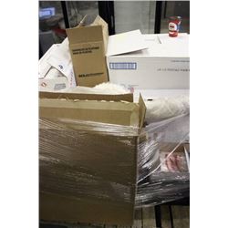 PALLET OF TO-GO CONTAINERS, COFFEE FILTERS ETC.