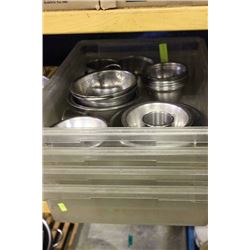 (4) BINS W/ S/S BOWLS, ETC.