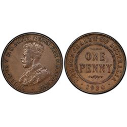 1930 Australian KGV Penny - PCGS VF35