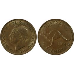 1946(M) Australian KGVI Penny - PCGS MS63BN